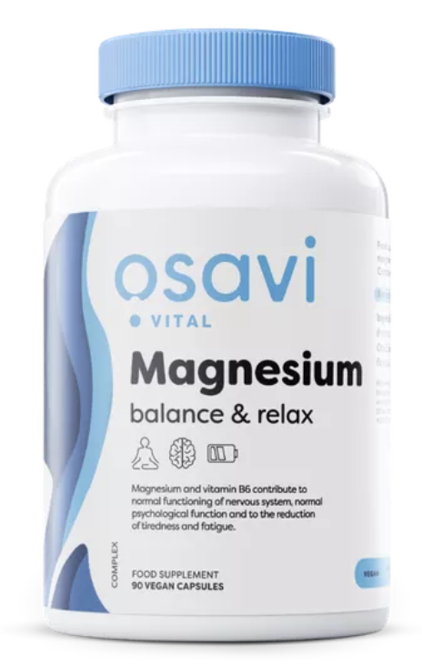 Osavi Magnesium balance & relax, Hořčík+ B6 + zinek, 90 rostlinných kapslí