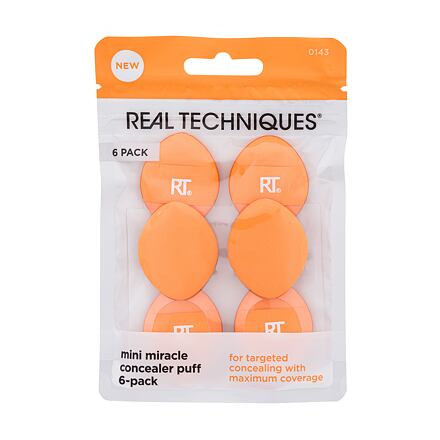 Real Techniques Mini Miracle Concealer Puff mini labutěnky na krémové a tekuté korektory 1 balení odstín oranžová