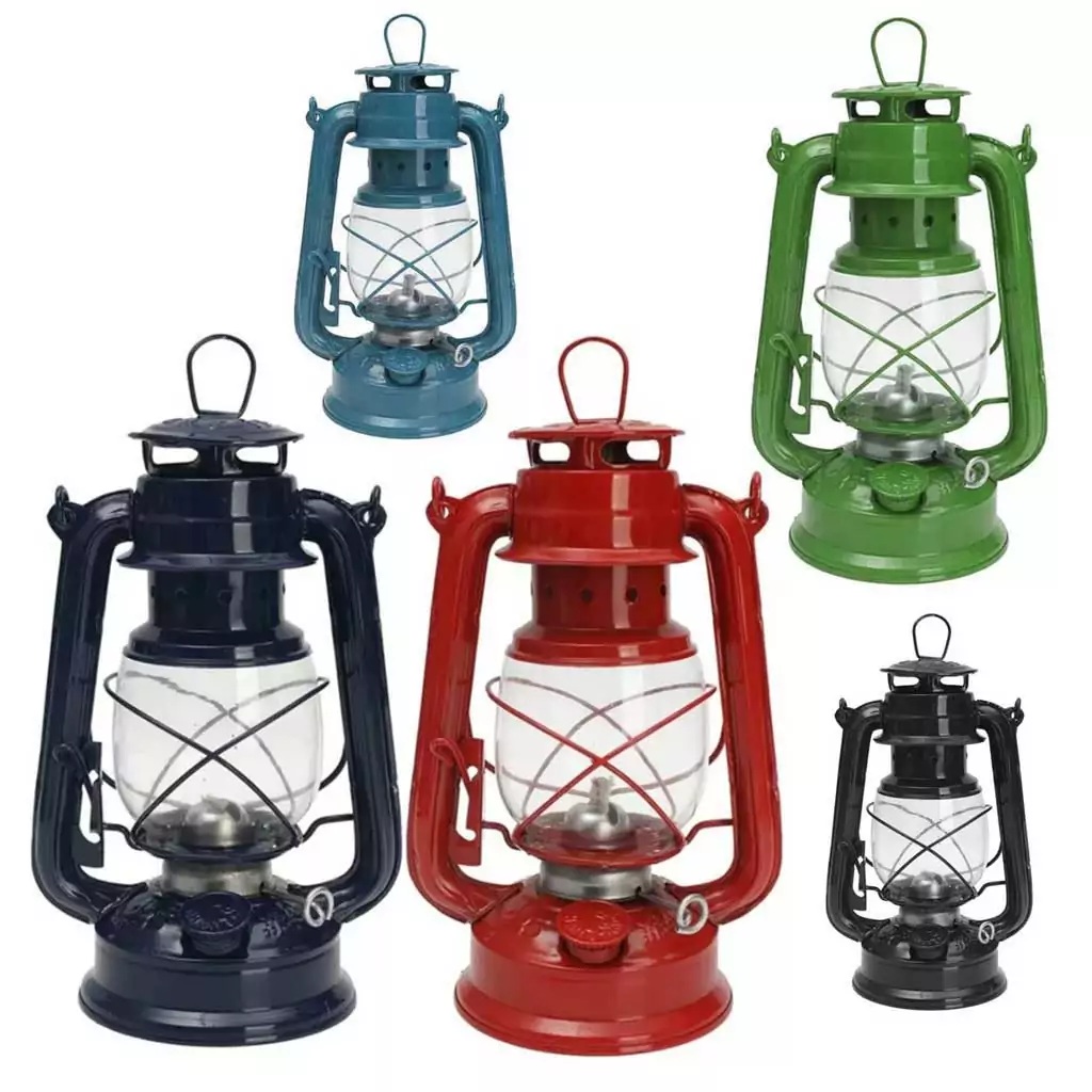Petrolejová lampa s rukojetí 19 cm (petrolejka) Camping Lantern Retro Barva: Zelená