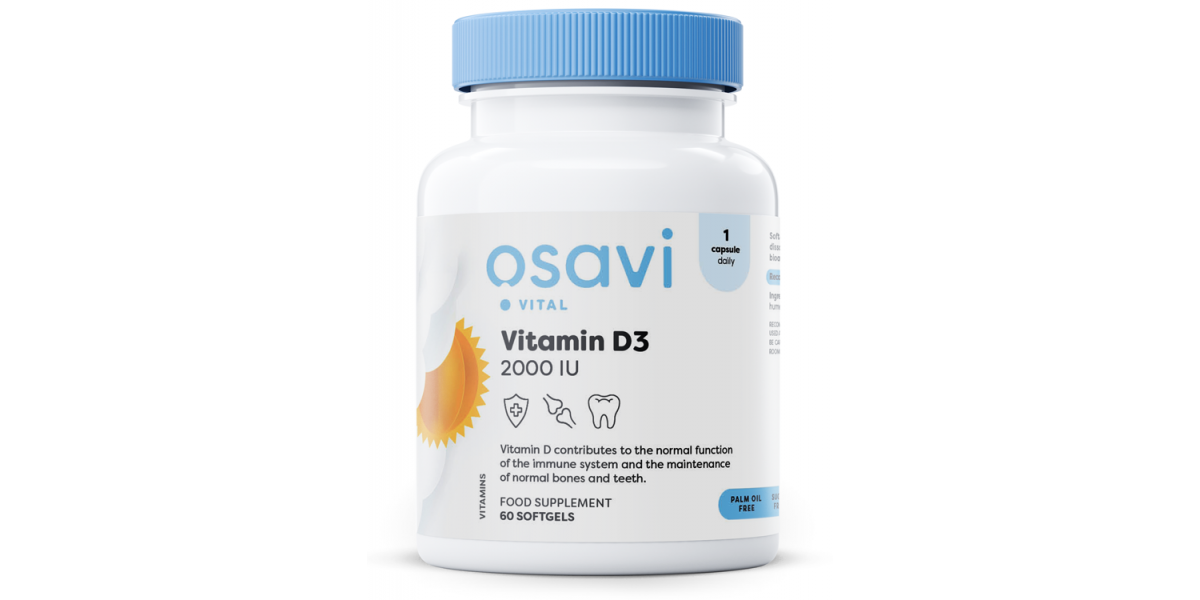 Osavi Vitamín D3, 2000 IU, 60 softgelových kapslí