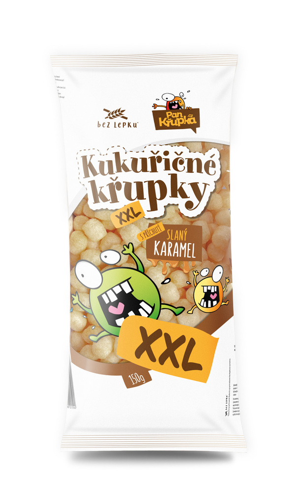 REJ Kukuřičné křupky XXL s příchutí slaný karamel 150 g