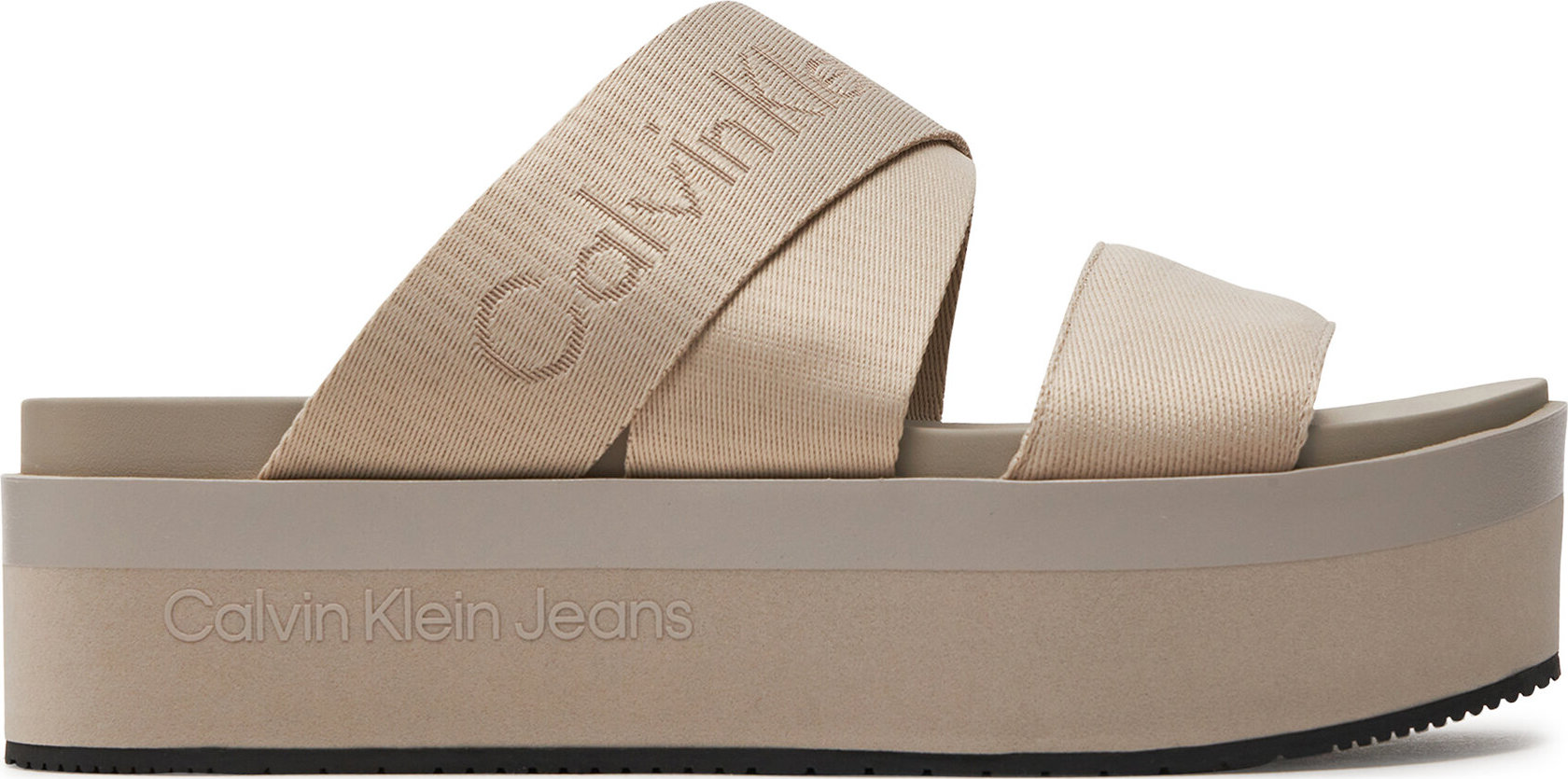 Nazouváky Calvin Klein Jeans Flatform Sandal Webbing In Mr YW0YW01361 Triple Eggshell ACF