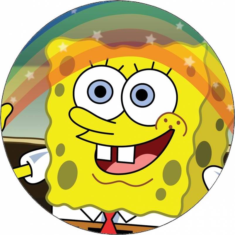 Jedlý papír Spongebob a duha 19,5 cm - Pictu Hap