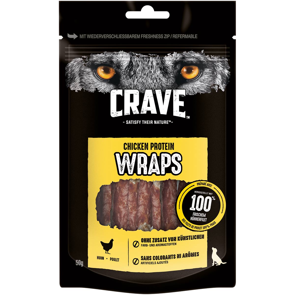 Crave Protein Wrap pro psy - 10 x 50 g kuřecí