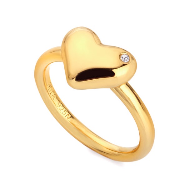 Hot Diamonds Romantický pozlacený prsten s diamantem Jac Jossa Soul DR276 51 mm
