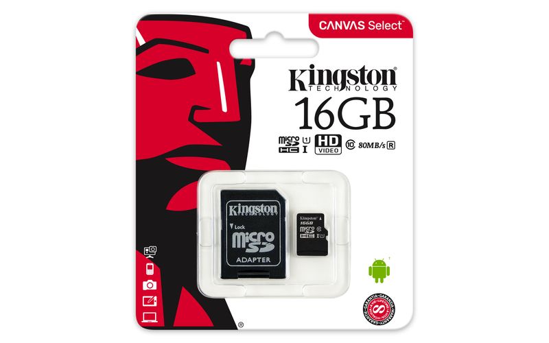 Kingston paměťová karta microSDHC 16Gb Uhs-i U1 Sdcs/16gb
