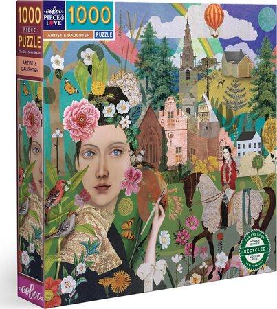 EEBOO Čtvercové puzzle Umělkyně a dcera 1000 dílků