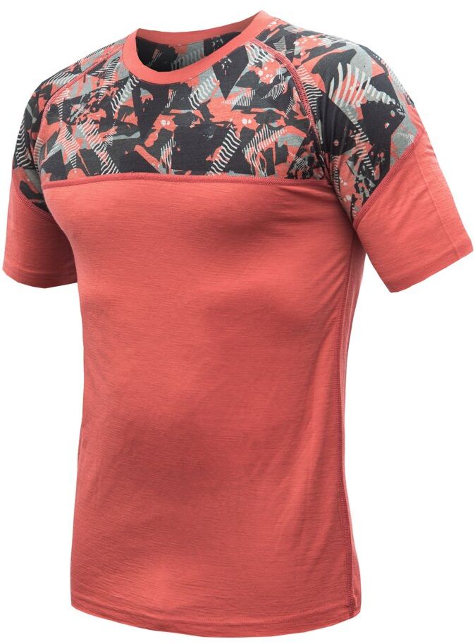 SENSOR MERINO IMPRESS pánské triko kr.rukáv terracotta/rush Velikost: L