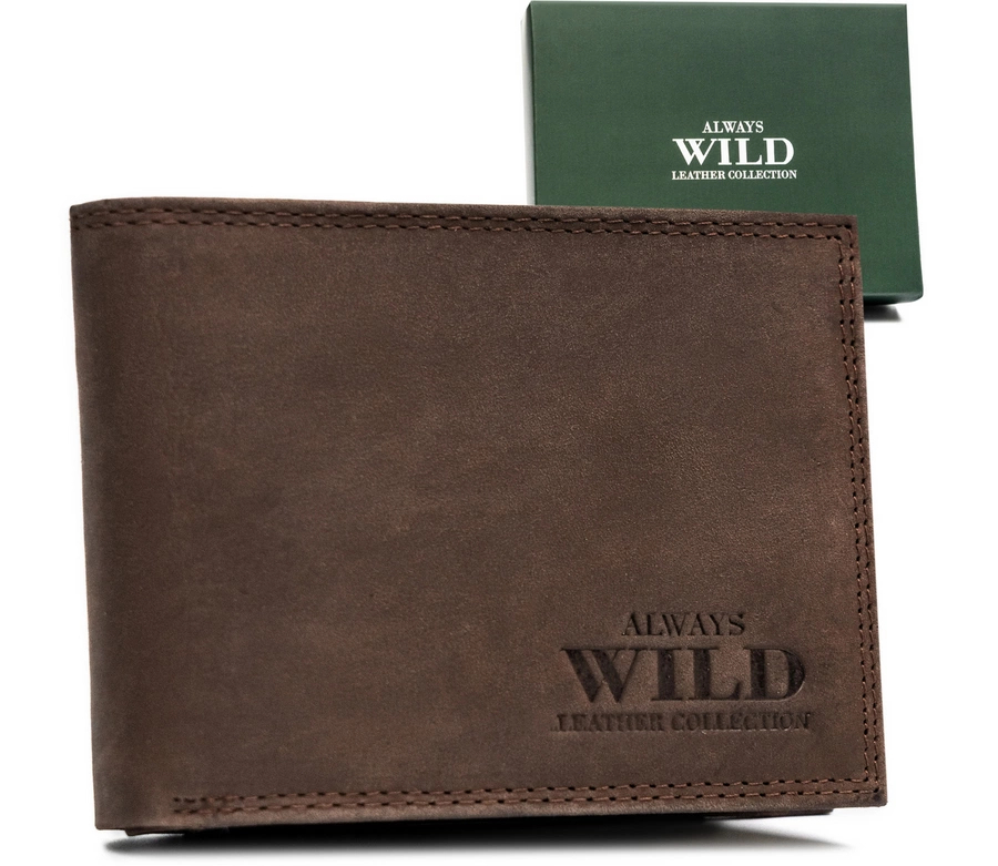 Always Wild Pánská kožená peněženka Dimstrike hnědá One size