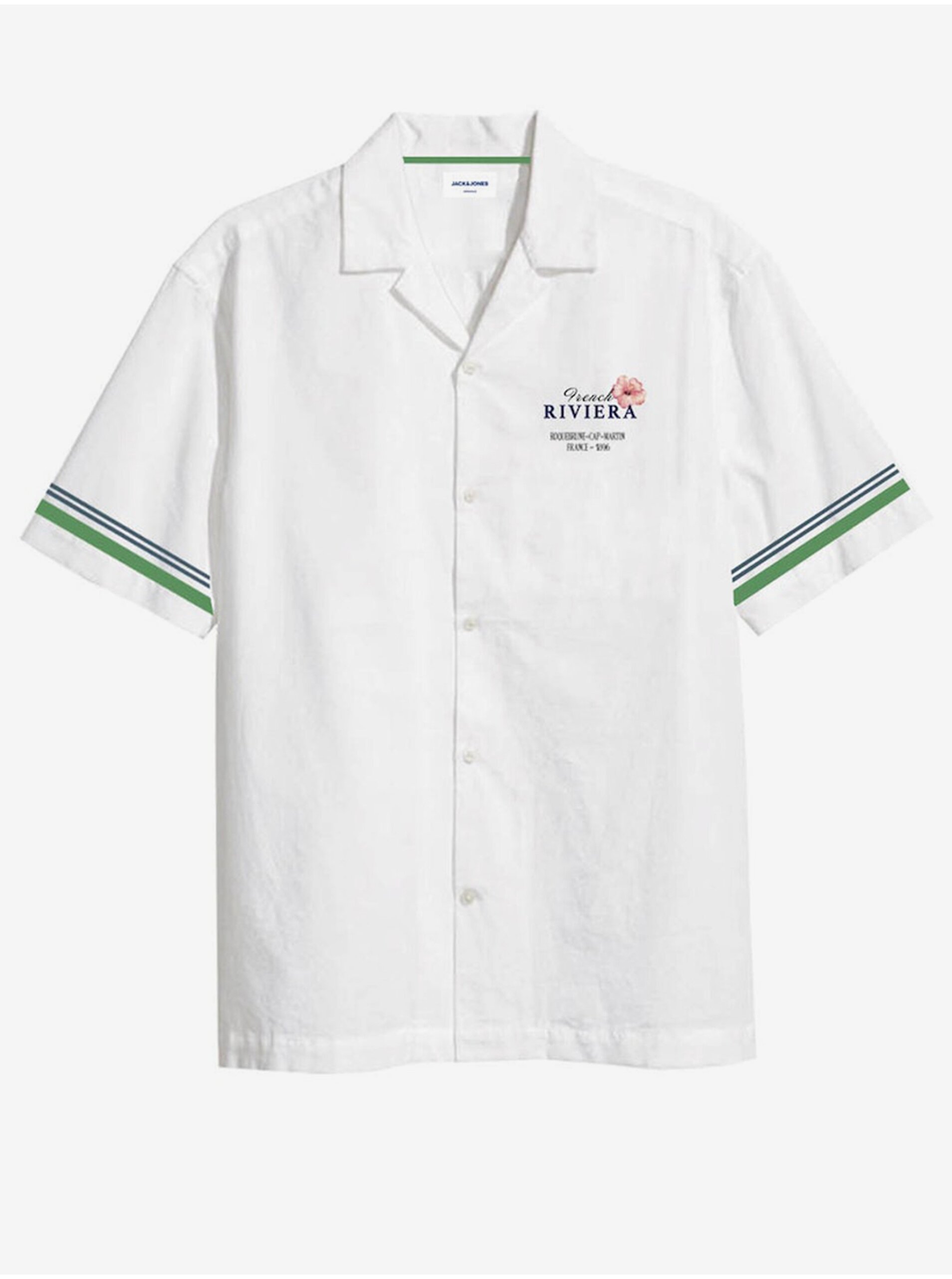 Bílá pánská košile s krátkým rukávem Jack & Jones Riviera - Pánské