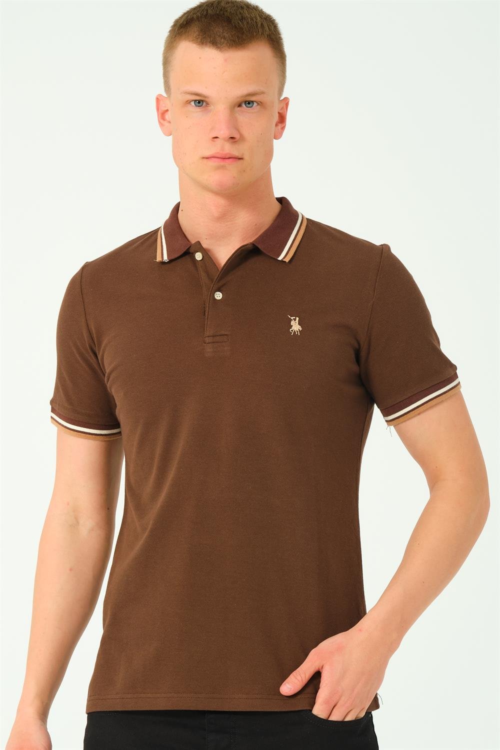 T8594 DEWBERRY MEN'S T-SHIRT-COFFEE-2