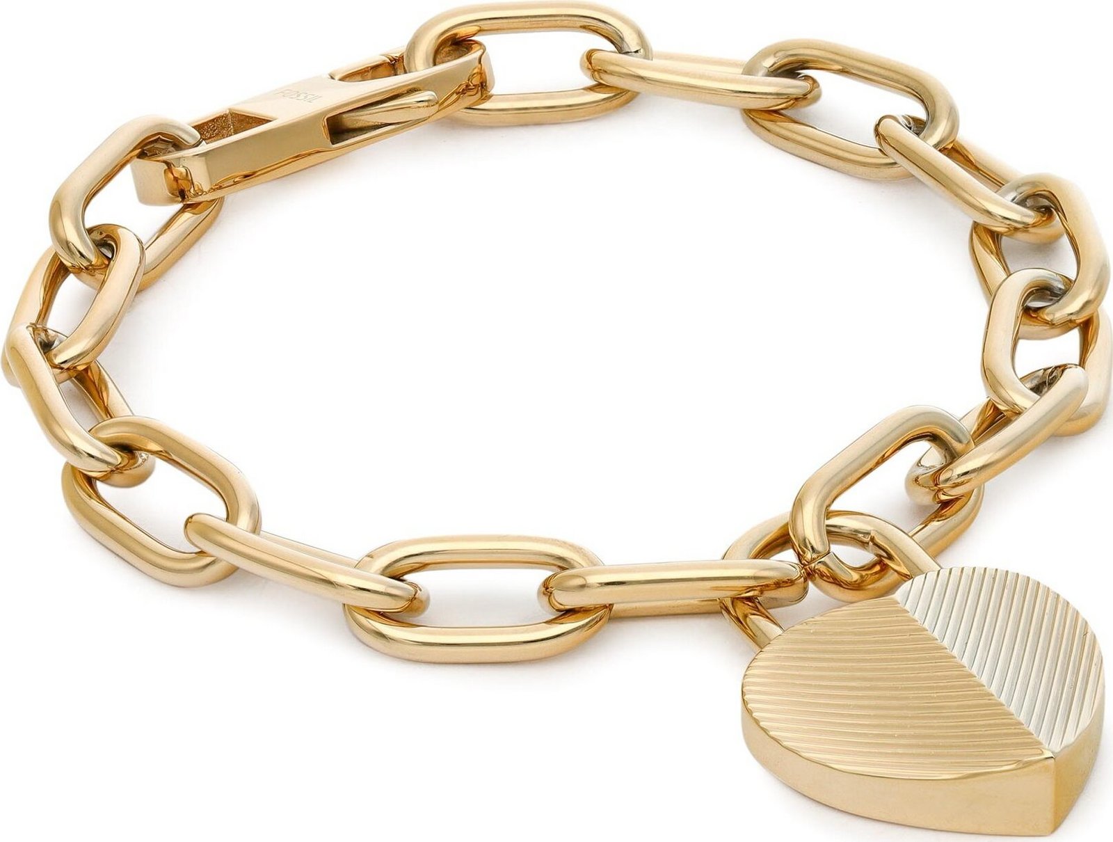 Náramek Fossil Harlow Linear Texture Heart JF04658710 Gold