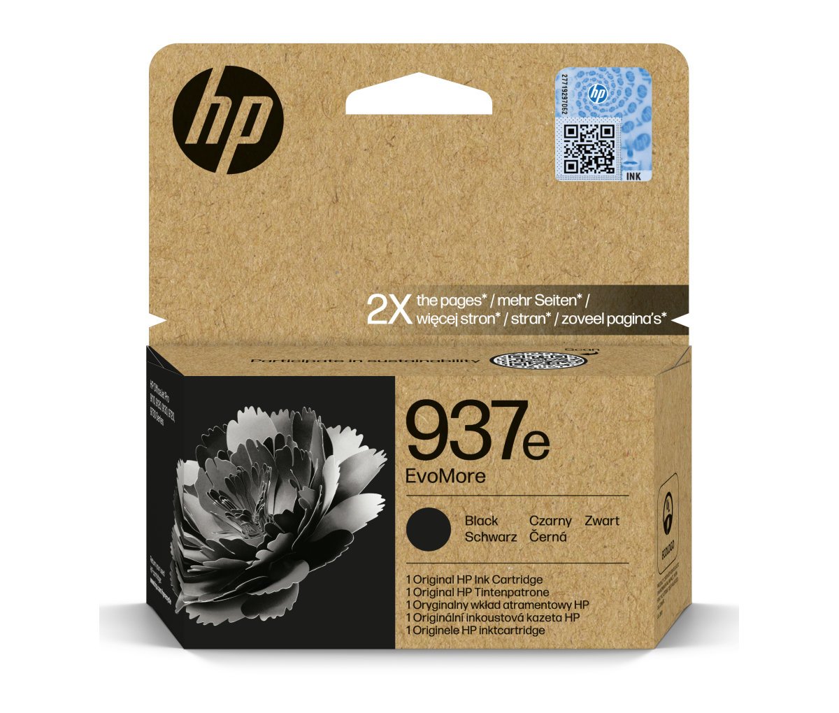 Inkoustová náplň HP 937e EvoMore černá (4S6W9NE#CE1)