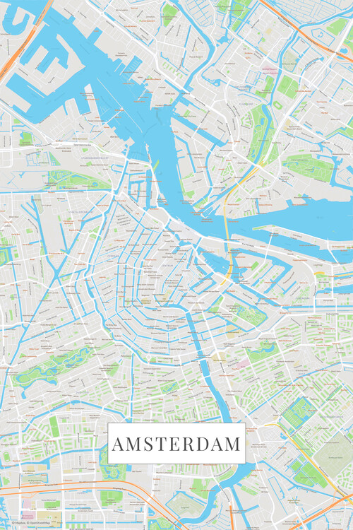 POSTERS Mapa Amsterdam color, (26.7 x 40 cm)