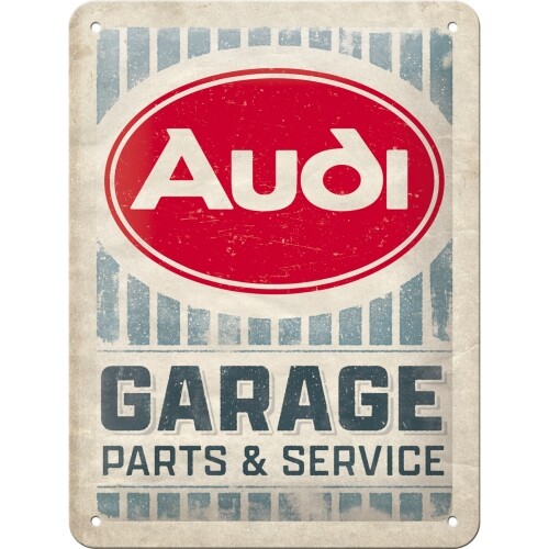 Postershop Plechová cedule Audi - Garage Parts & Service, (15 x 20 cm)