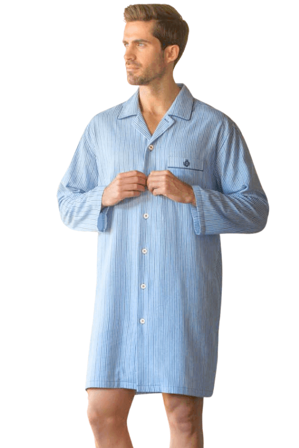 GUASCH Pánská flanelová noční košile AXEL Světle modrá M