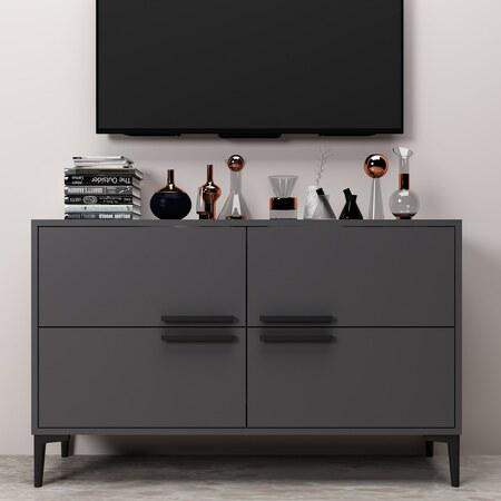 Hanah Home TV Stand Ctn - Anthracite