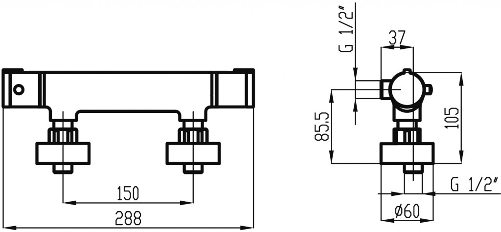 NOVASERVIS Sprchová termostatická baterie Metalia 54, chrom 54960/1,0