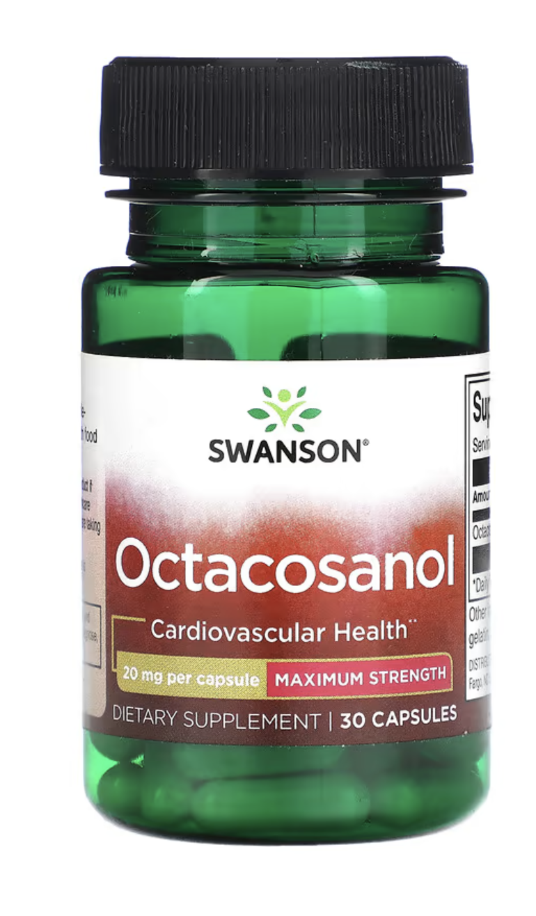 Swanson Osctacosanol, Maximum Strength, 20 mg, 30 kapslí