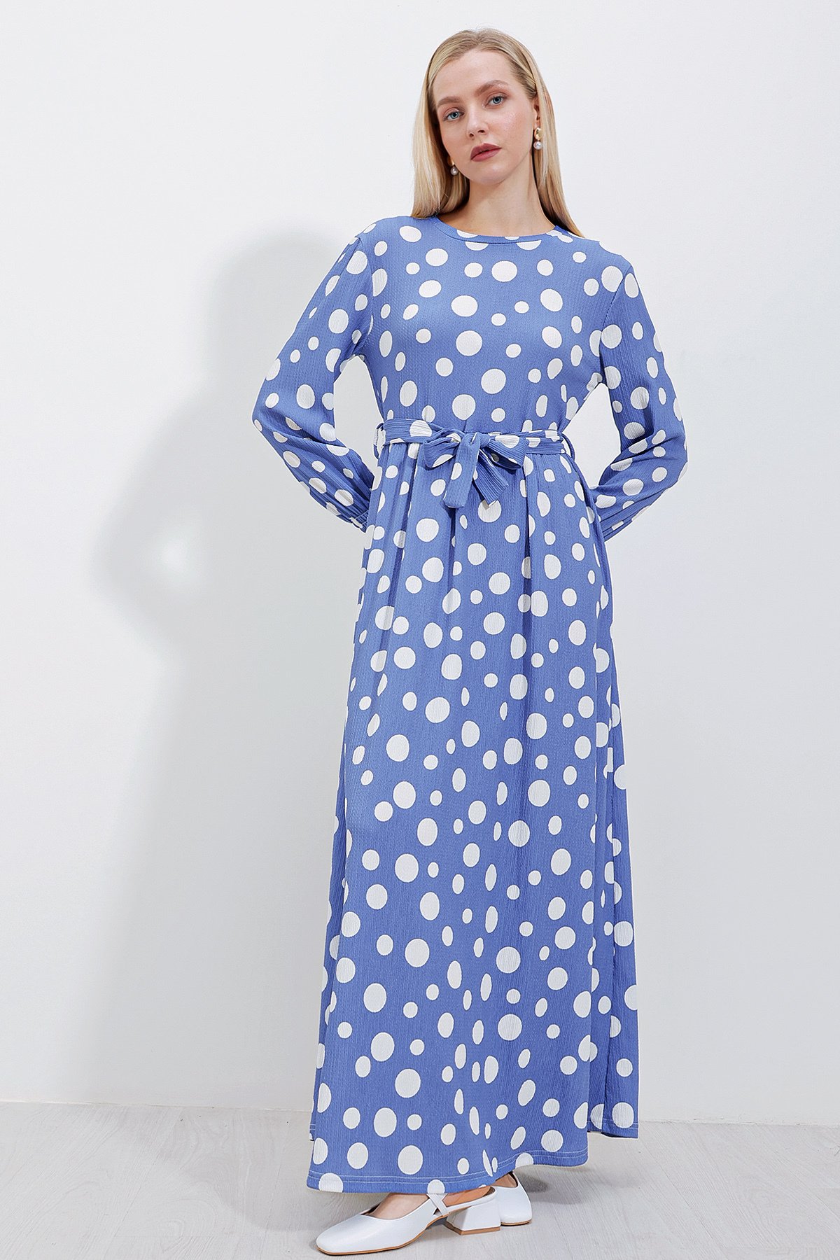 Bigdart 1525 Knitted Hijab Dress - C.Blue