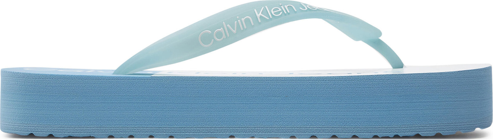 Žabky Calvin Klein Jeans Beach Sandal Flatform Monologo YW0YW01617 Dusk Blue/Bright White 0G2