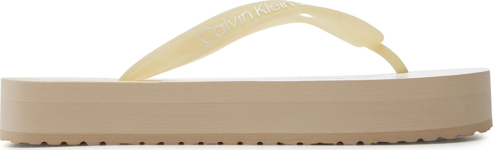 Žabky Calvin Klein Jeans Beach Sandal Flatform Monologo YW0YW01617 Eggshell/White 01N