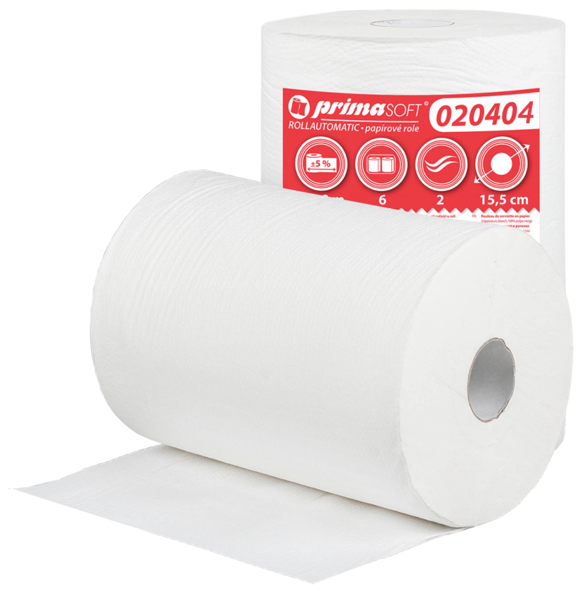 Primasoft Papírové ručníky v roli, dvouvrstvé, celulóza, 150 m, 6 rolí