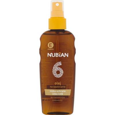 Nubian OF 6 Sprej olej na opalování s betakarotenem, 150 ml
