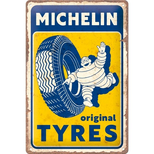 Postershop Plechová cedule Michelin - Original Tyres, (30 x 20 cm)