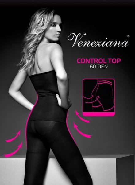 Veneziana Control Top 60 den punčochové kalhoty 5-XL nero/černá