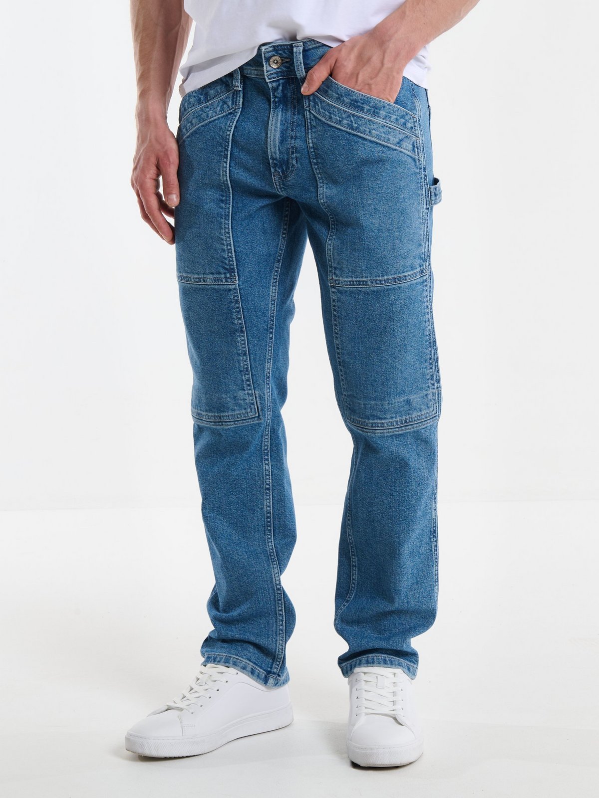 Big Star Man's Tapered Trousers Denim 190094 Light Denim-109