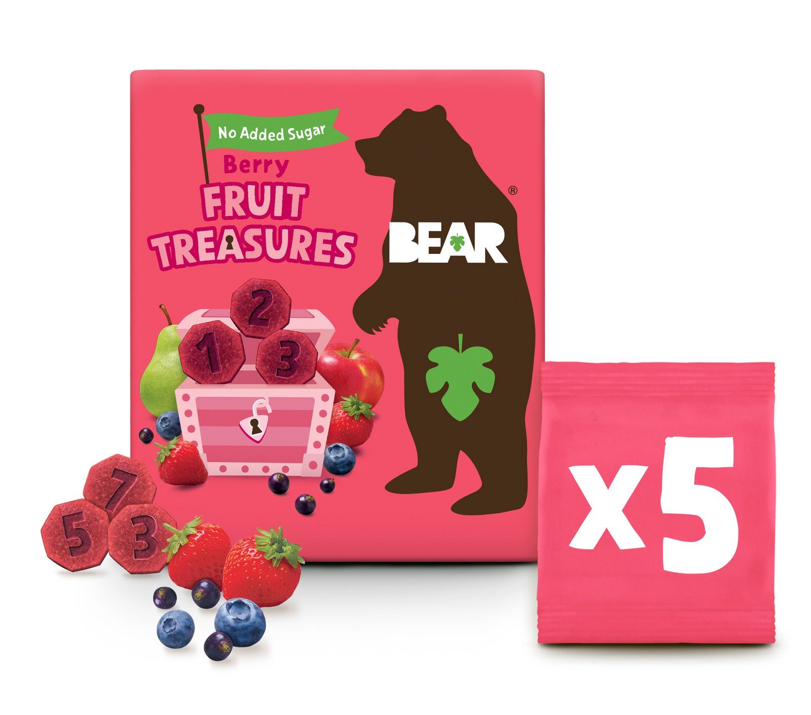 YOYO Bear Fruit Treasures Berry jahoda a borůvka 5x20 g