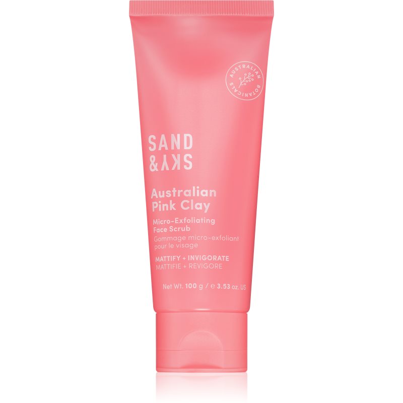 Sand & Sky Australian Pink Clay Micro-Exfoliating Face Scrub mikro-exfoliační čisticí gel na obličej 100 g