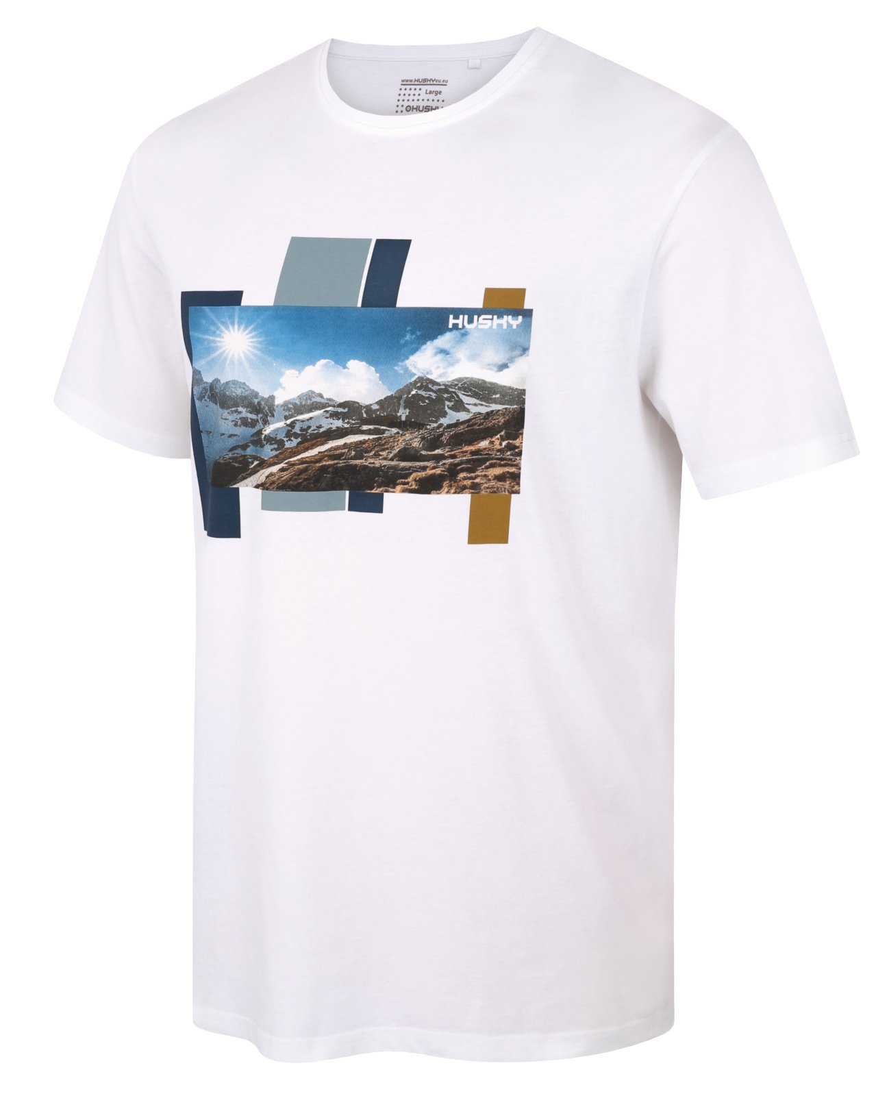 Husky Pánské bavlněné triko Tee Skyline M white Velikost: XXXL