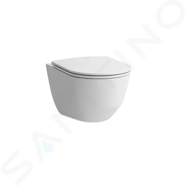 Laufen Pro Závěsné WC Compact se sedátkem SLIM, sklápěním SoftClose, Rimless, bílá H8669550000001