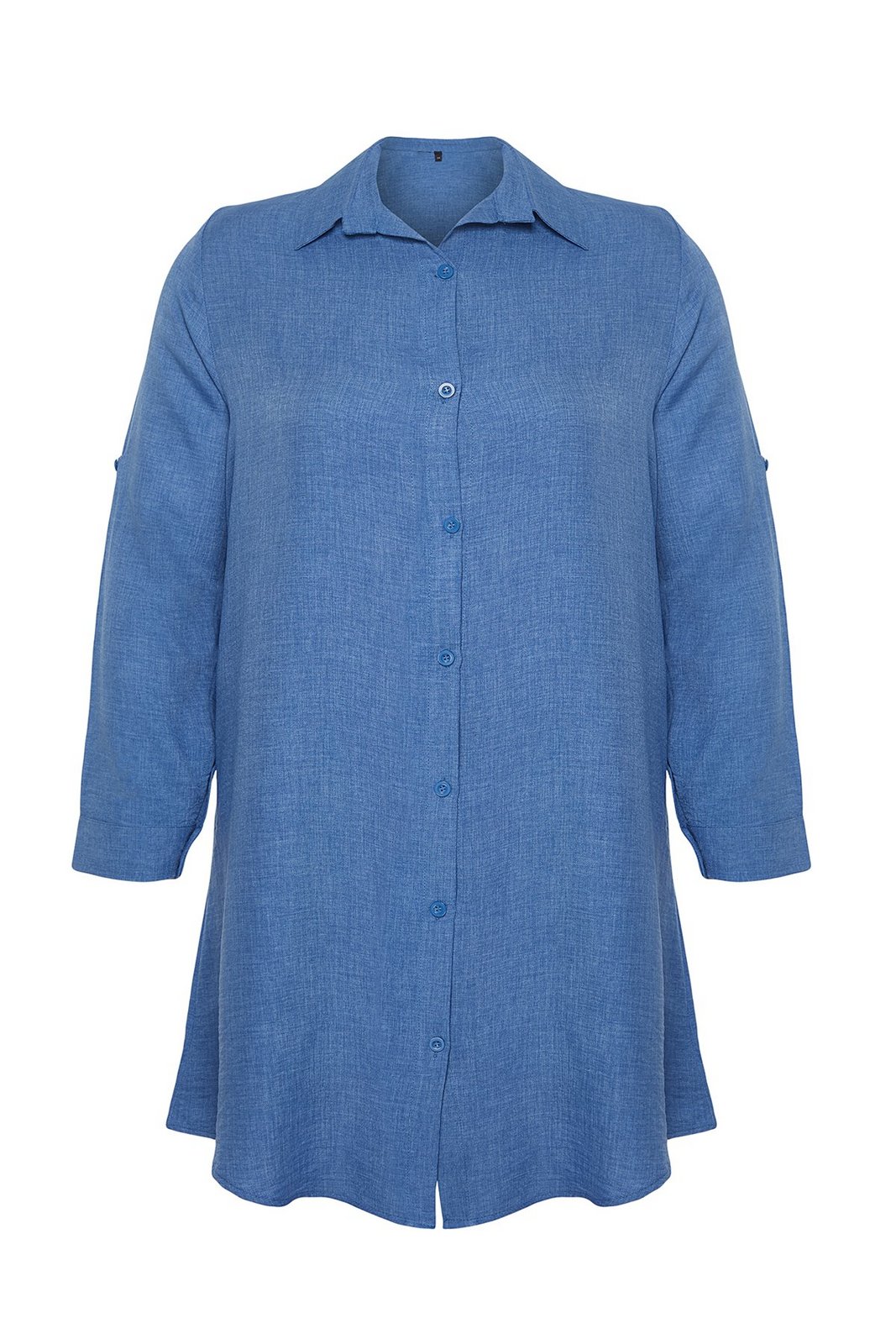 Trendyol Curve Blue Plus Size Shirt
