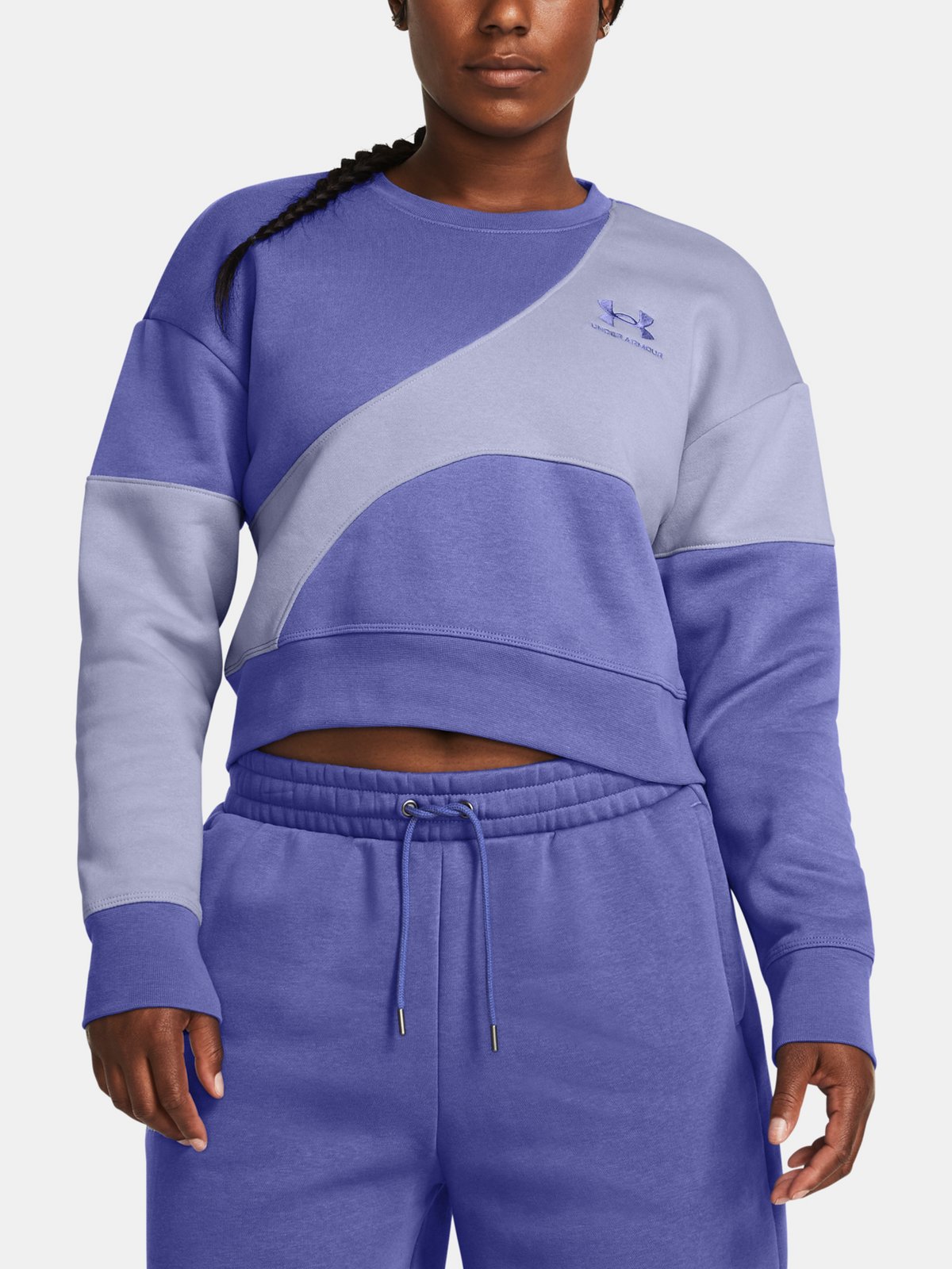 Under Armour Mikina Essential Fleece Crop Crew-PPL - Dámské