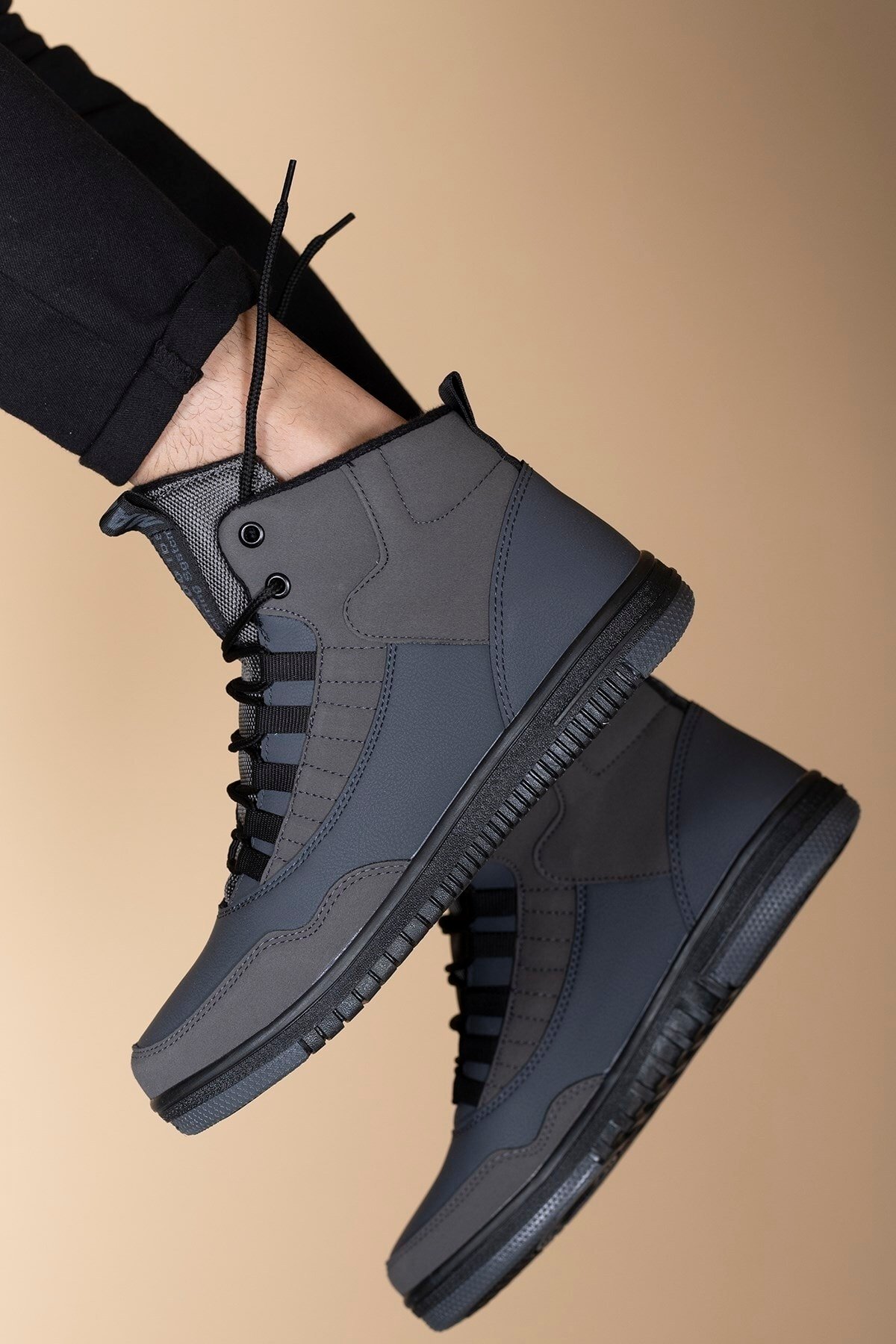 Riccon Gray Black Men's Sneaker Boots 00122262