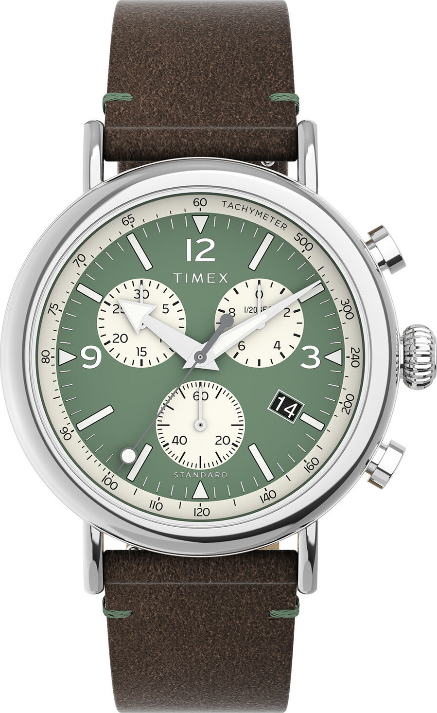 Hodinky Timex Standard Chronograph 41mm Eco-Friendly TW2V71000 Brown/Green