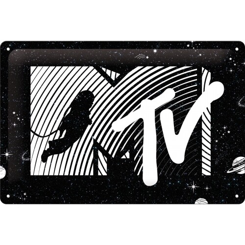 Postershop Plechová cedule MTV Moonman - Logo Universe, (20 x 30 cm)