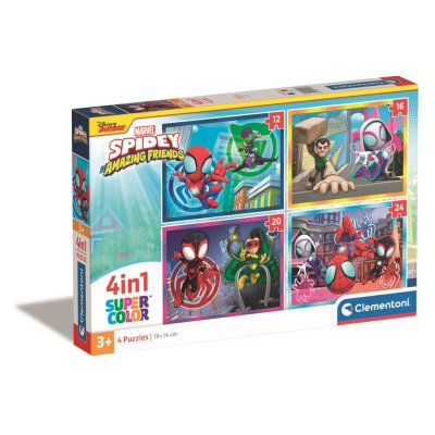 Clementoni - Puzzle 4in1 Spidey a jeho úžasní přátelé