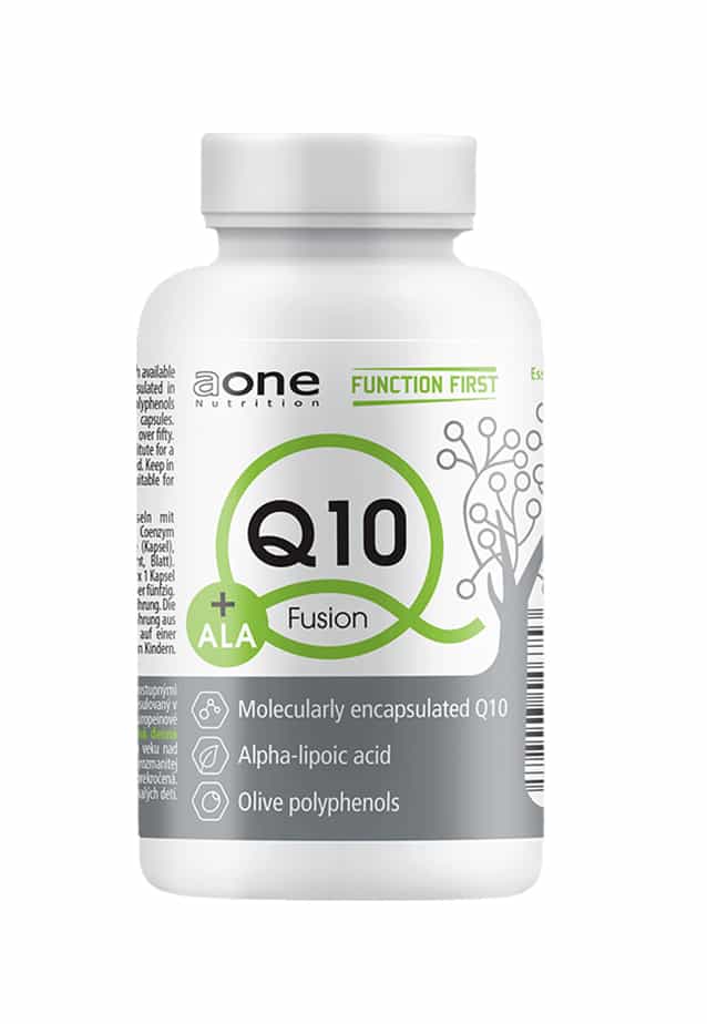 AONE Q10+ALA, 60 kapslí, koenzym Q10 s kyselinou alfa-lipovou a polyfenoly z oliv