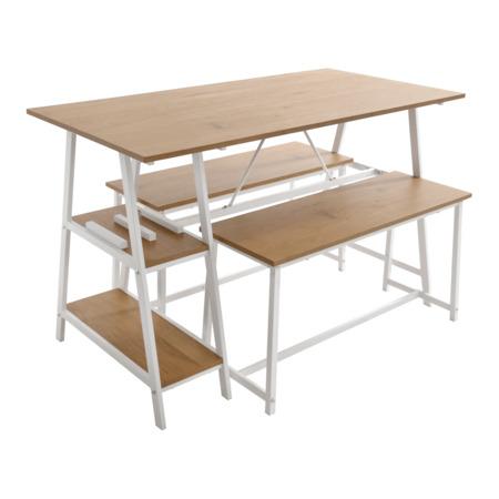 Kondela Jídelní set 1+2, dub/bílá, ZAFAR