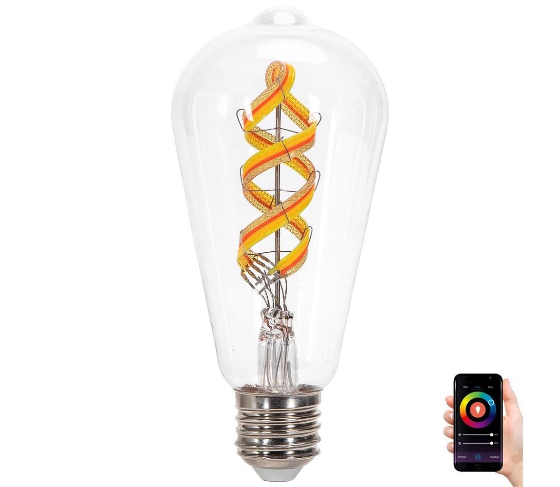 B.V. LED RGBW Žárovka FILAMENT ST64 E27/4,9W/230V 2700K -