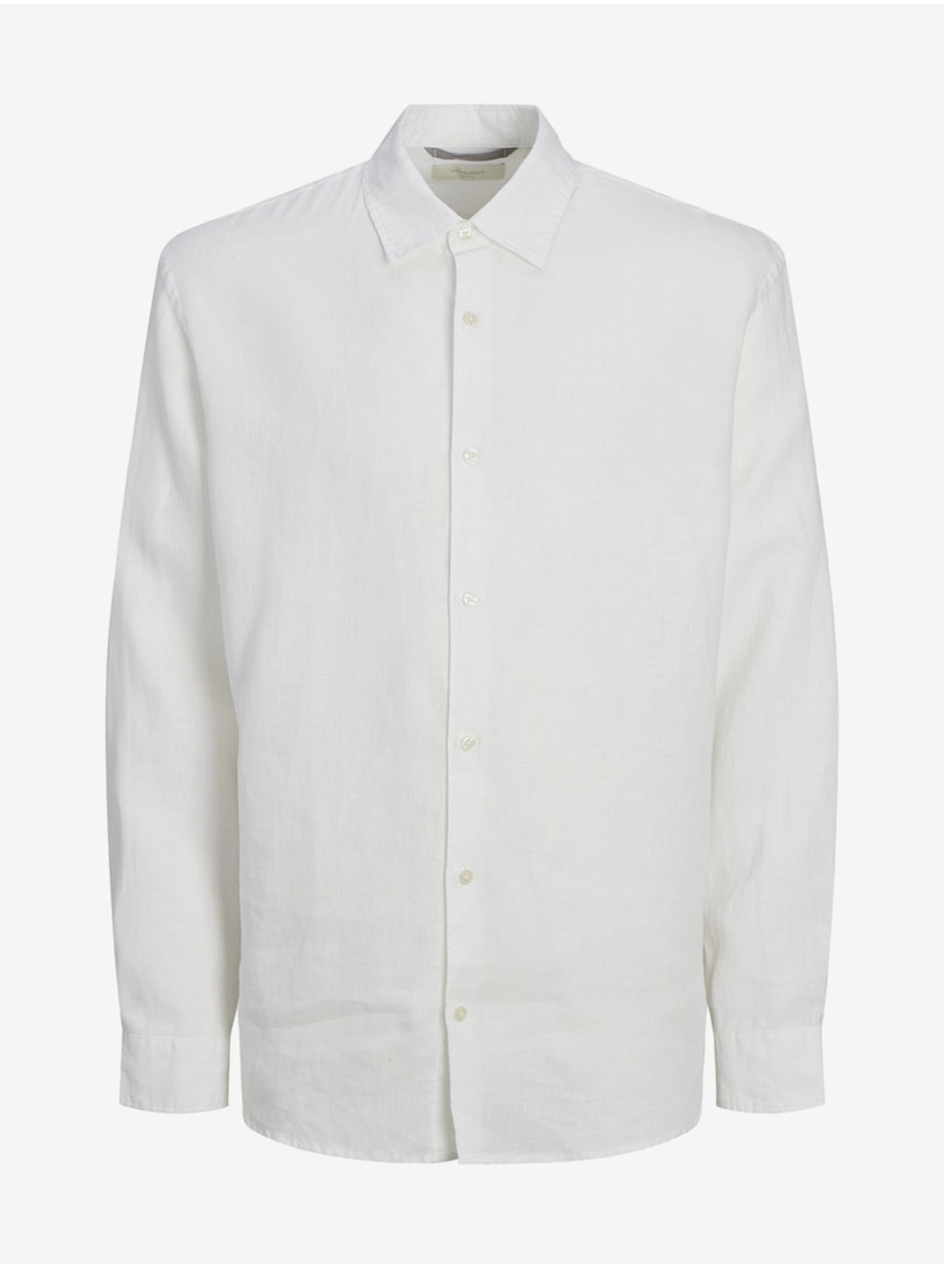 Bílá pánská lněná košile Jack & Jones Lawrence - Pánské