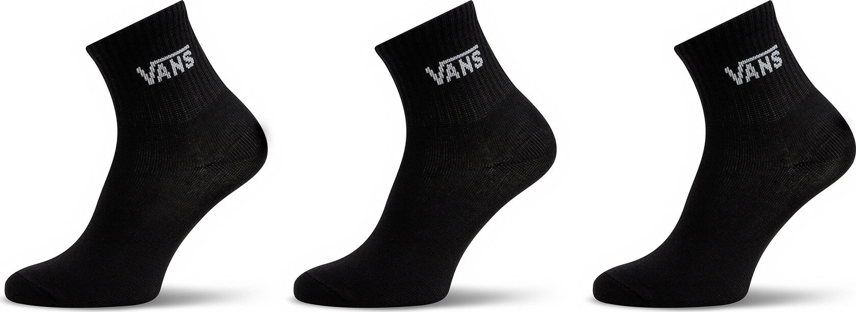Sada 3 párů dámských vysokých ponožek Vans Classic Half Crew Sock VN00073EBLK1 Black