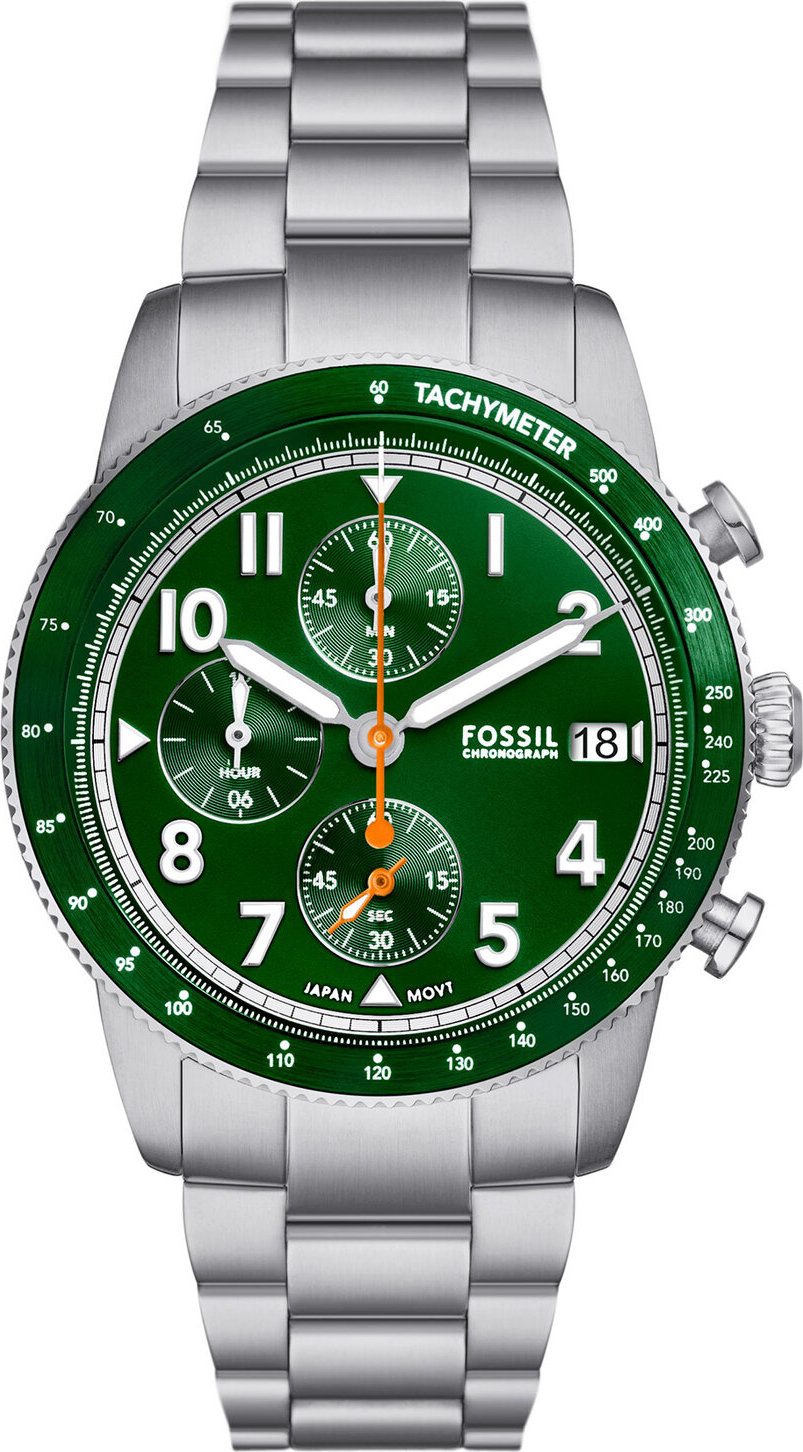 Hodinky Fossil Sport Tourer Chronograph FS6048 Silver/Green