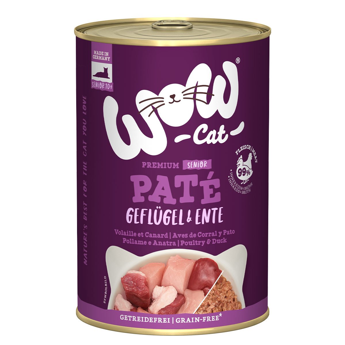 WOW CAT Senior drůbež a kachna 6 × 400 g