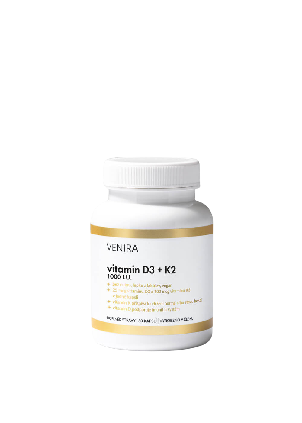 Venira vitamin D3+K2 80 kapslí