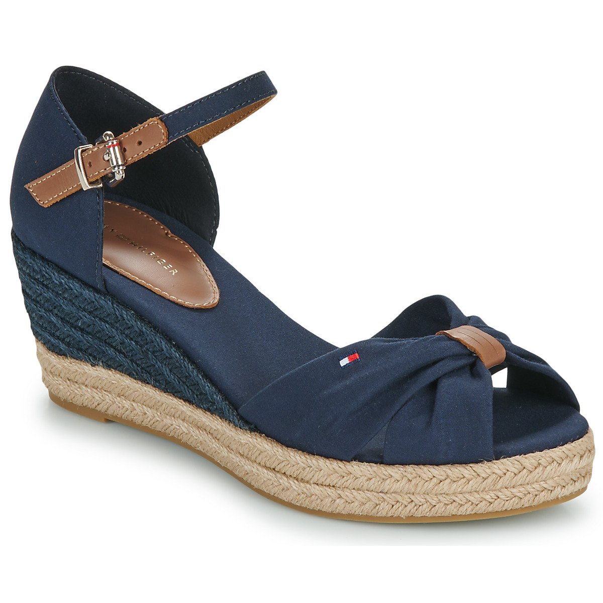 Tommy Hilfiger  BASIC OPEN TOE MID WEDGE  Tmavě modrá
